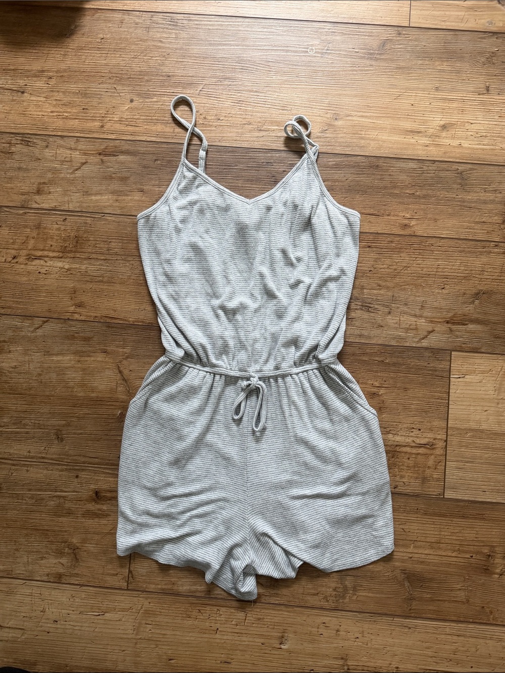 Mossimo Supply Co. Light Gray Ribbed Sleep Romper